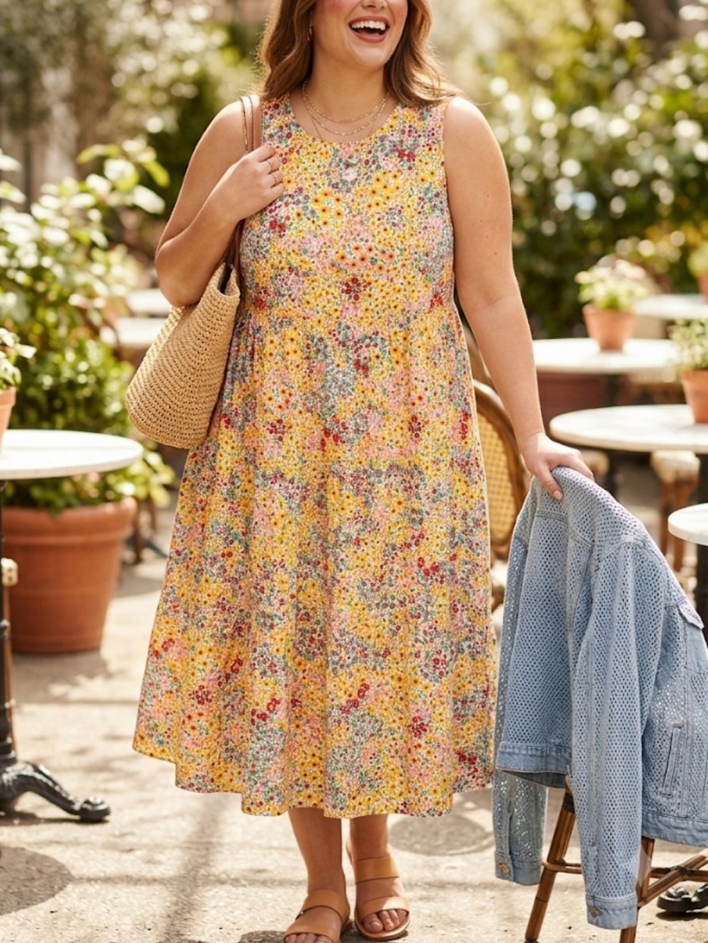 NWT J. Crew Factory Lightweight Sleeveless Sundress Pockets Yellow Floral Sz 18